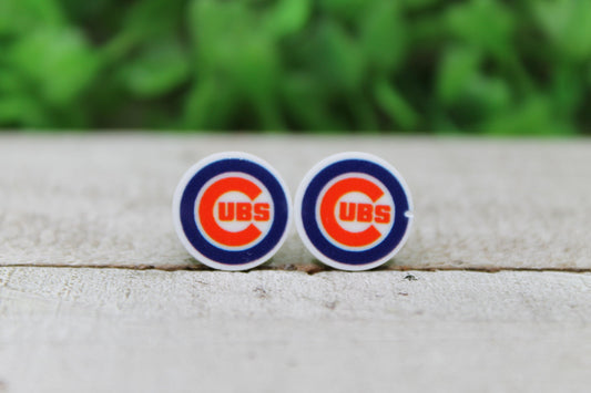 Chicago Cubs Circle Stud Earrings