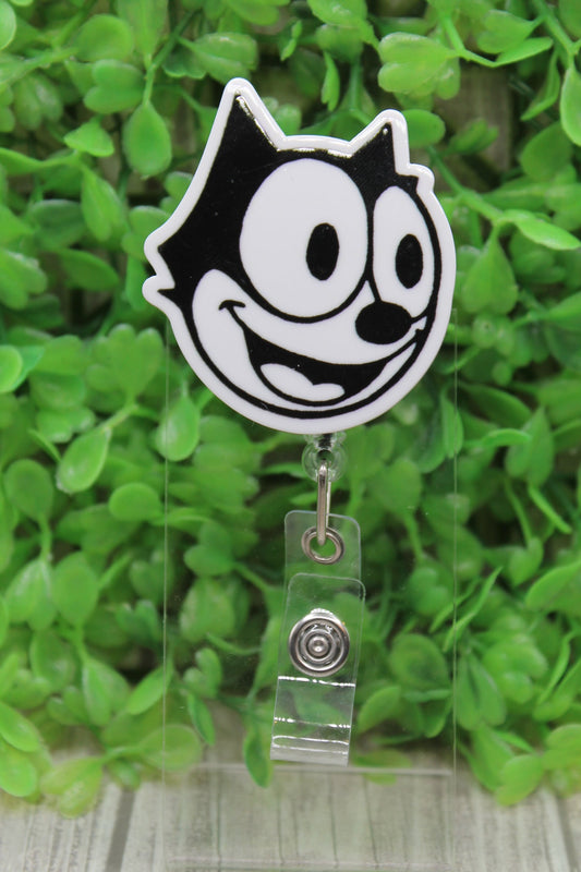 Cartoon Cat Badge/ID Holder Reel