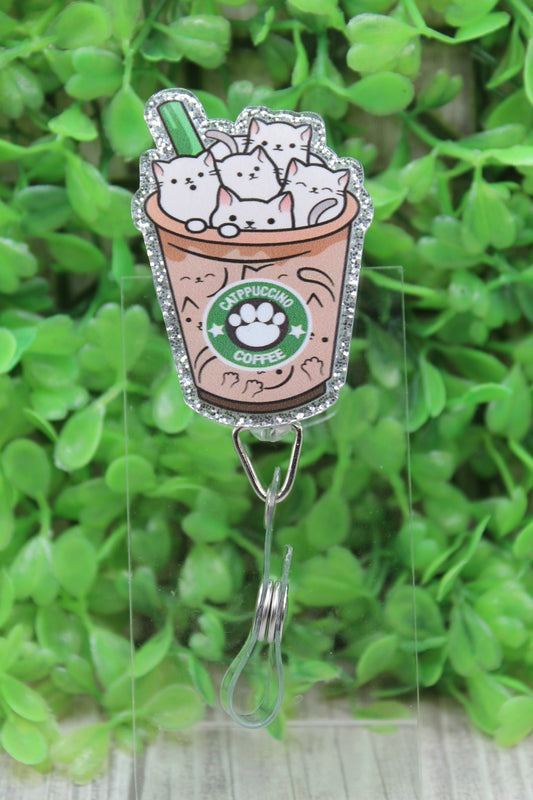 Catppuccino Coffee Badge/ID Holder Reel